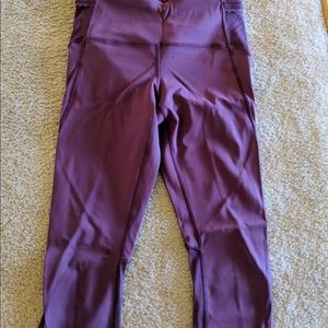 Lululemon burgundy cropped mesh leggings